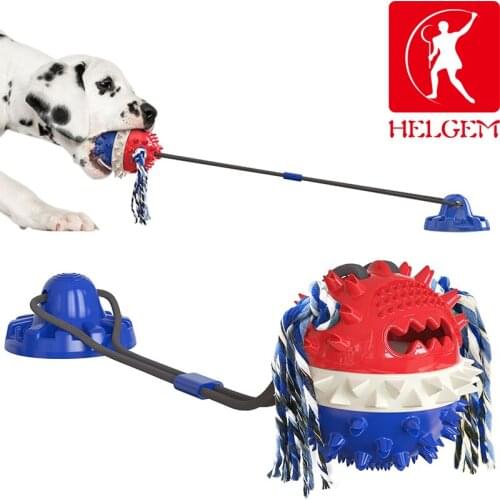 Dog Interactive Toys Bite Resistant TPR Rubber Chew Sucker Pet Molar Squeaky Ball Toy Puppy Pull Game Toothbrush For Large Dogs