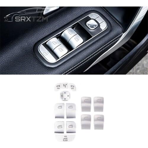 Window Glass Lifting Buttons Sequins Cover Trim For Mercedes Benz A B Cl W177 X247 W247 CLA GLB GLA Buttons Decals