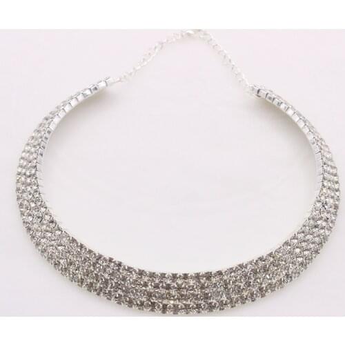 Korean jewelry personalized fashion necklace super gorgeous full diamond multi-layer collar wedding collar Chain Necklace