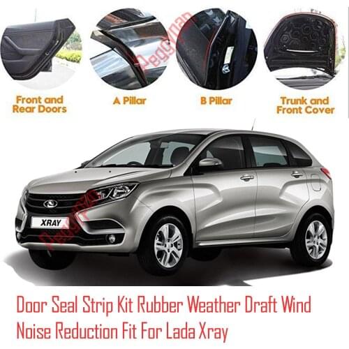 Door Seal Strip Kit Self Adhesive Window Engine Cover Soundproof Rubber Weather Draft Wind Noise Reduction Fit For Lada Xray