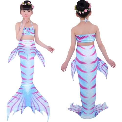 Halloween Rainbow Mermaid Tail Top Shorts Swimsuit With Fin Garland For Kids Girls Holiday Dress Costume Bathing Suits