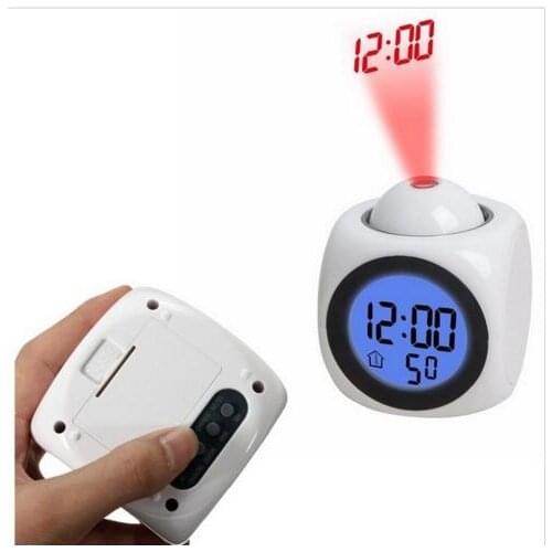Multi-Function Projection Clock Talking LED Colorful Projection Clock Digital Time Temperature Display