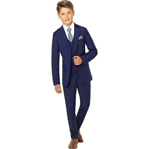 Fashion Solid black Boys' Suits High quality Wedding Children Suit Tuxedo Dress Party Ring bearer Formal occasions 4 Piece suits