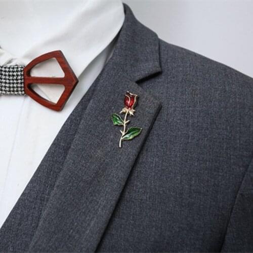 DoreenBeads Fashion Men Jewelry Brooches Enamel Airplane Rose Flower Style Best Heigh Quality Suit Accessories,1 Piece