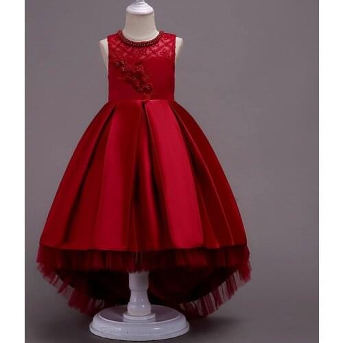 2021 New Childrens Dress, Princess Dress Lace Wedding Dress Tail Section Tutu Skirt Vest Dress Flower Girl Dress Ball Gown