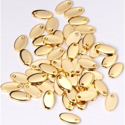 ASON 100pcs/lot Oval Pendant Chain Bracelet Tag Stainless Steel For Necklace Bracelet DRY Handmade Jewelry Making Supplies