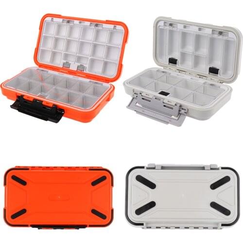 Plastic Shockproof Waterproof Fishing Fish Lure Box Tackle Case Double Sided Storage Container
