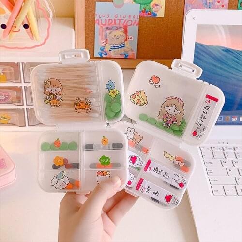 Portable Mini Moisture-proof Pill Box Travel Pill Cases Dispen Storage Container Colorful Simple Drug Dispenser Container