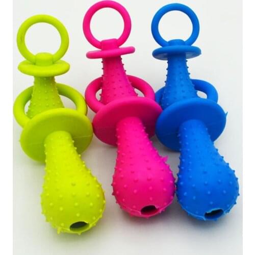 Pet Rubber Pacifier Dog Toy Interactive Rubber Soother Pet Dog Cat Puppy Elasticity Teeth Dog Chew Toys Tooth Cleaning Nipple