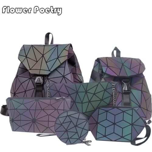 Luxury Backpack Women Bags Designer Geometric Luminous Backpacks For Women School Bags For Girls Rucksack Shoulder Backpack 2021