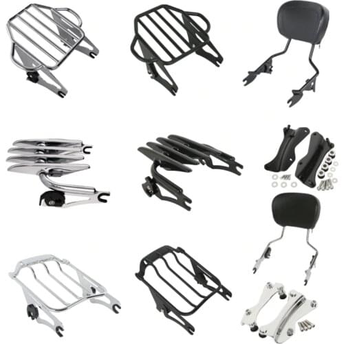 Motorcycle Detachable Backrest Sissy Bar Luggage Rack Docking Kit For Harley Touring Road King Electra Street Glide FLHR 2009-13