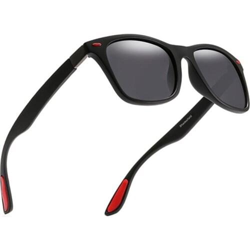 Classic Men Polarized Sunglasses Vintage Square Plastic Anti-Reflective Mirror Glasses Fashion Women Sun Glasses Uv400