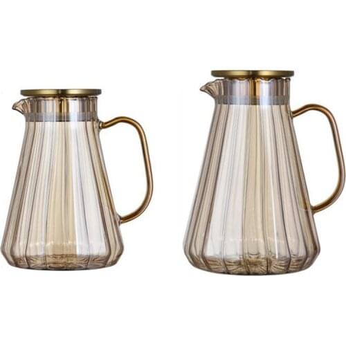 Glass Water Pot Cold Water Bottle Handle Water Kettle Transparent Heat Resistant Juice Teapot Pitcher Water Jug