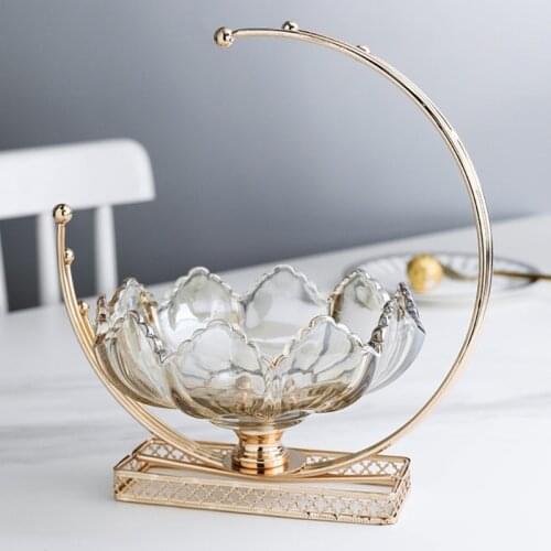 Glass Fruit Tray Creative Light Luxury Living Room Coffee Table Snacks Modern Home Accessories Candy Storage Box