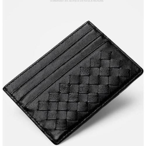 Light Fashion Sheepskin Passport Leather Card Holder Bag Multifunction Business Wallet Bank Card Case Purse Men Women Credit