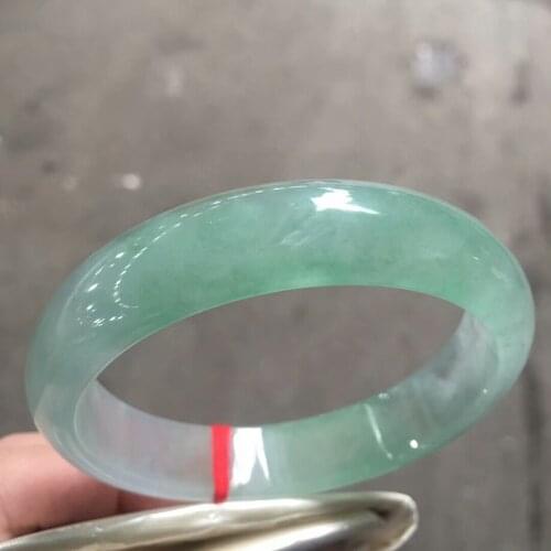 Only One !60.5MM Certified (Grade A)100% Natural Green Jadeite JADE Bracelet Women Bangle