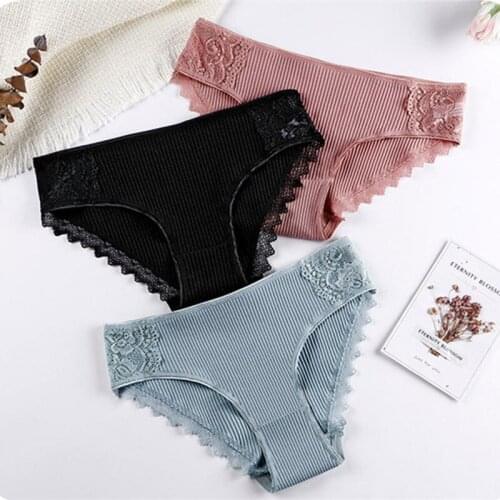 4Pcs Comfortable Breathable Soft Skin-friendly Women Shorts Lace Briefs Cotton High Elasticity Sexy Buttocks Female Underwear
