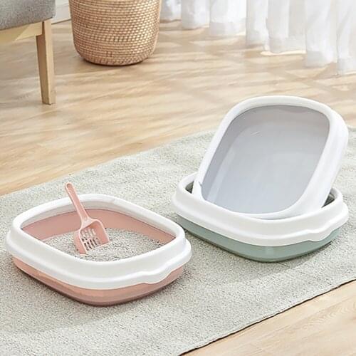 Pet Cat Toilet Cat Litter Box Bedpan Anti Splash Cats Dog Tray with Shovel Scoop Clean Toilette Home Pet Kitten Toilet Supplies