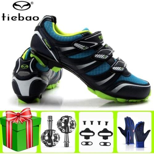 Tiebao Men Cycling Shoes SPD Pedal Set Mountain Bike Bicycle MTB Cycle Sneaker Women Triathlon Racing Sport Bicicleta Carretera