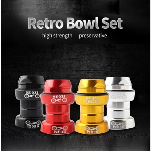 Bike Aluminium Alloy Retro Headset Fixed Gear Road Fold Headset Bearing For 25.4 Thread Fork Bike Parts