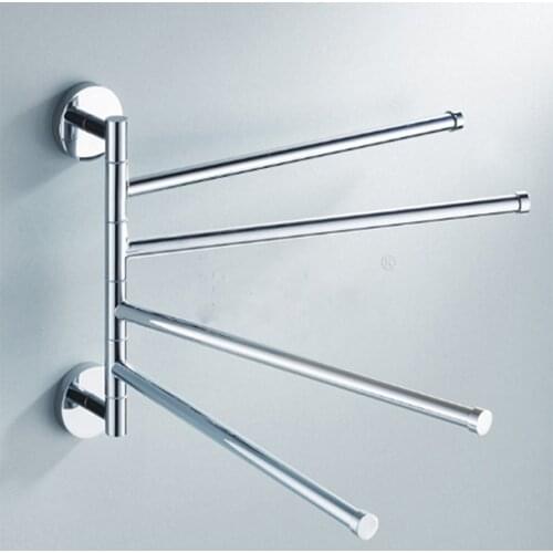 Two-bar Three-bar and Four-bar Bathroom Hardware Stainless Steel Towel Rack Rotary Movable Towel Rack