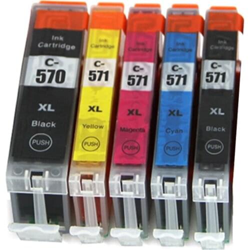 Vilaxh 5pcs PGI-570 CLI-571 Ink Cartridge For Canon MG5750 MG5751 MG5752 MG5753 MG6850 MG6851 MG6852 MG6853 PGI-570 PGI570