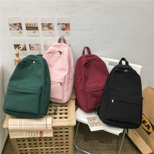 2021 Female Backpack Women Backpack Solid Color Women Shoulder Bag Fashion School Bag for Teenage Girl Children School Backpacks