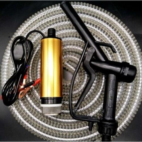 12V Oil Pump Fuel Gun 10m Hose Pumping Submersible Diesel Pumps Flow 30L/min Electric mini Field car For Water Pump 12V