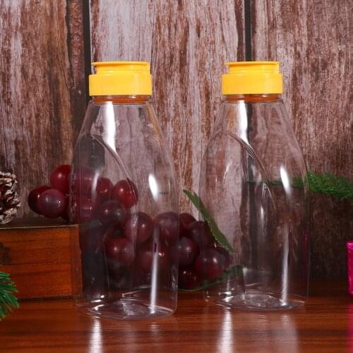 4pcs Transparent Honey Bottle Food Packaging Bottle Honey Jar With Lid Honey Bottle Jam Container for Home (500g Capacit