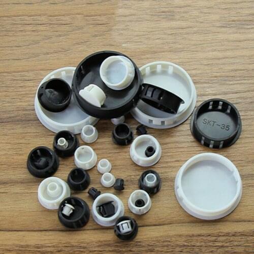 5-10Pcs Black/White Round Nylon Snap-on Hole Plugs Blanking End Caps Pipe Inserts Stopper