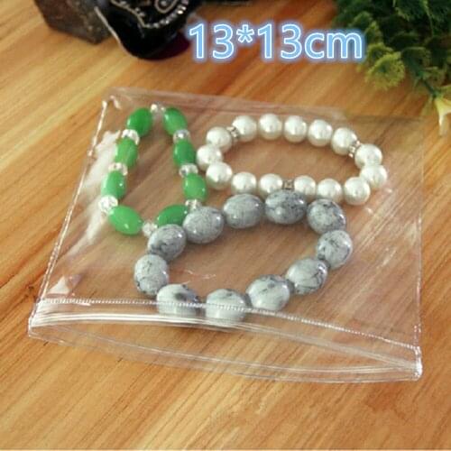 50Pcs/Lot 13*13cm Clear PVC Zip Lock Anti-oxidation Jade Plastic Pouches Jewelry Earrings Valve Zipper Anti-tarnish Storage Bags