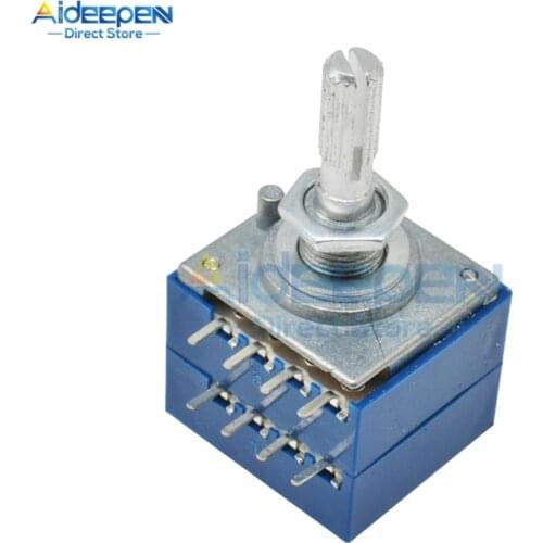 50K 100K 8 Pins ALPS Audio Volume Control Potentiometer Stereo Speaker Amplifier Volume Potentiometer