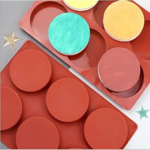 6 cavity Round shape Silicone Cake Mould DIY baking Chocolate Biscuit Mold
