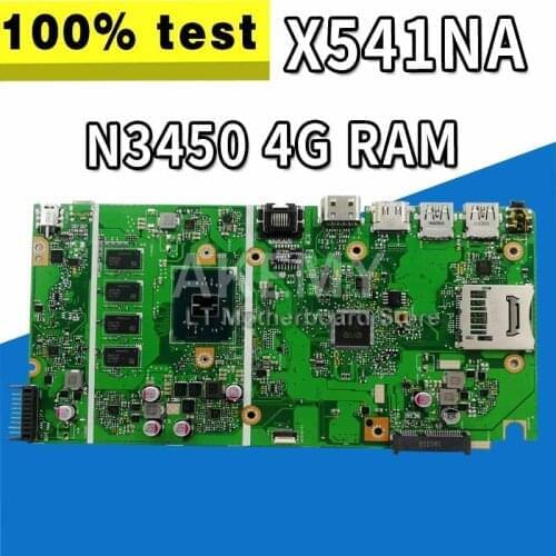 Akemy X541NA Laptop motherboard for ASUS X541NA original mainboard 4GB-RAM N3450 4 Cores CPU