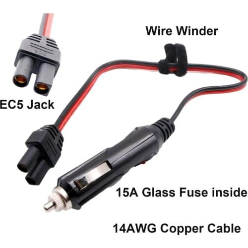 Car Cigarette Lighter Plug to EC5 Female Emergency Battery Booster Portable Jump Starter Cable On-board electrical Adapter Cord
