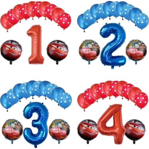 1 Set Cars Lightning McQueen 32 Inch Number Aluminum Film Balloon Racing Car Birthday Party Decorations Baby Shower Supplies