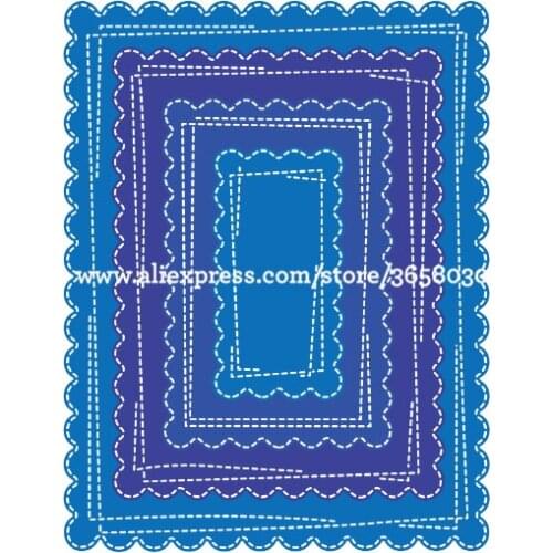 Large Size 15cm Double Sew Thread Rectangle Metal Die cutting Dies For DIY Scrapbooking Photo Album Embossing Folder 8101681