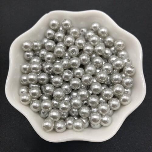 4mm 6mm 8mm 10mm Gray Imitation Pearls Acrylic Beads Round Pearl Spacer Loose Beads For Jewelry Making