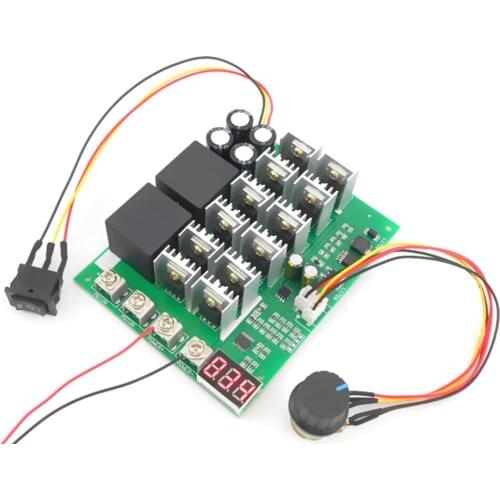 60A 10-55V Digital Display PWM Speed Controller Module Forward Reversal 0~100% Adjustable DC Motor