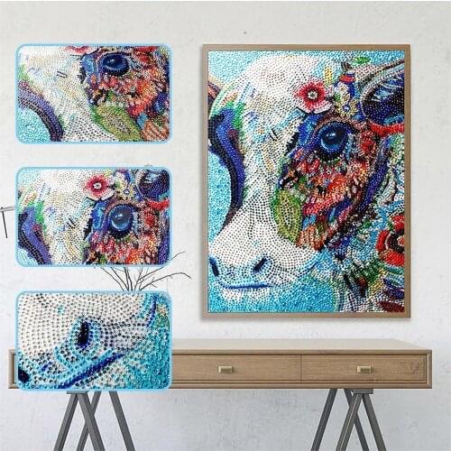 EverShine 5D Diamond Painting Special Shape Cattle Diamond Embroidery Full Layout Animals Diamond Mosaic Handmade Art Wall Decor