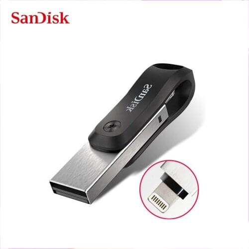 SanDisk USB3.0 Flash Drive Dual-Purpose Swivel SDIX60N 256GB 128GB Metal U Disk OTG Lightning Connector For iPhone /iPad/PC