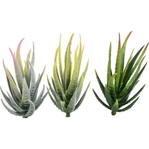 Green Pink Yellow Zebra Aloe Artificial Succulents Plants Home Garden Decoration DIY Plants Wall Plastic Fake Plants Height=12cm