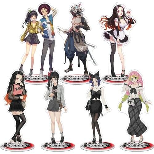 Kimetsu no Yaiba Acrylic Stand Model Toys Nezuko Zenitsu Anime Figure Decoration Action Figure DIY Collectible Toy Keychains