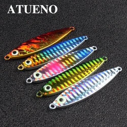 ATUENO Mini Jig 10g 20g 1PC Spoon Metal Jig Fishing Lure Artificial Bait 3D Eyes Ocean Bost Fishing Tackle