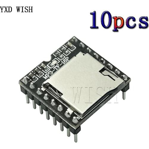 10pcs DFPlayer Mini MP3 Player Module MP3 Voice Decode Board Supporting TF Card U-Disk IO/Serial Port/AD For arduino Diy Kit
