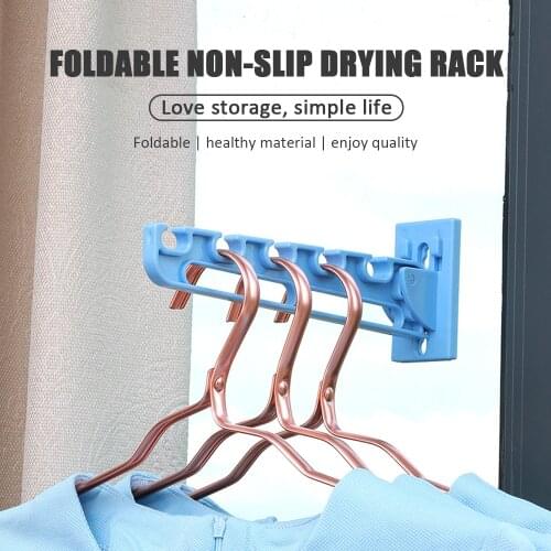 Multi-Function Hook Folding Rack Window Bathroom Door Hook No Trace Plastic Hanger Drying Supplies Household Durable