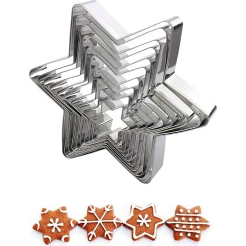 Star Cookie Cutter Set 10 Piece Assorted Sizes Star Cookie Molds Stainless Steel Metal Six pointed Star Shapes Molds
