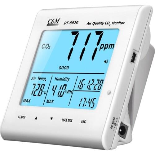 CEM DT-802D Desktop Indoor Air Quality CO2 Monitors Detector Carbon Dioxide Meter