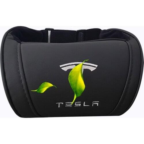 Wholesale Suitable for Tesla Car Headrest Tesla Model3ModelXS Leather Neck Pillow Memory Foam Pillow