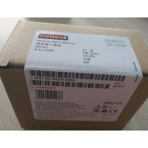 Original 6ES7231-4HD32-0XB0 PLC Module S7-1200 Analog input SM 1231 6ES7 231-4HD32-0XB0 6ES72314HD320XB0 New in Sealed Box